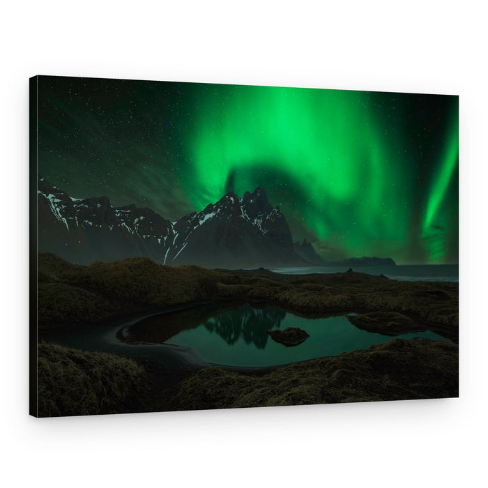 Aurora Mountain Reflection – Canvas Print