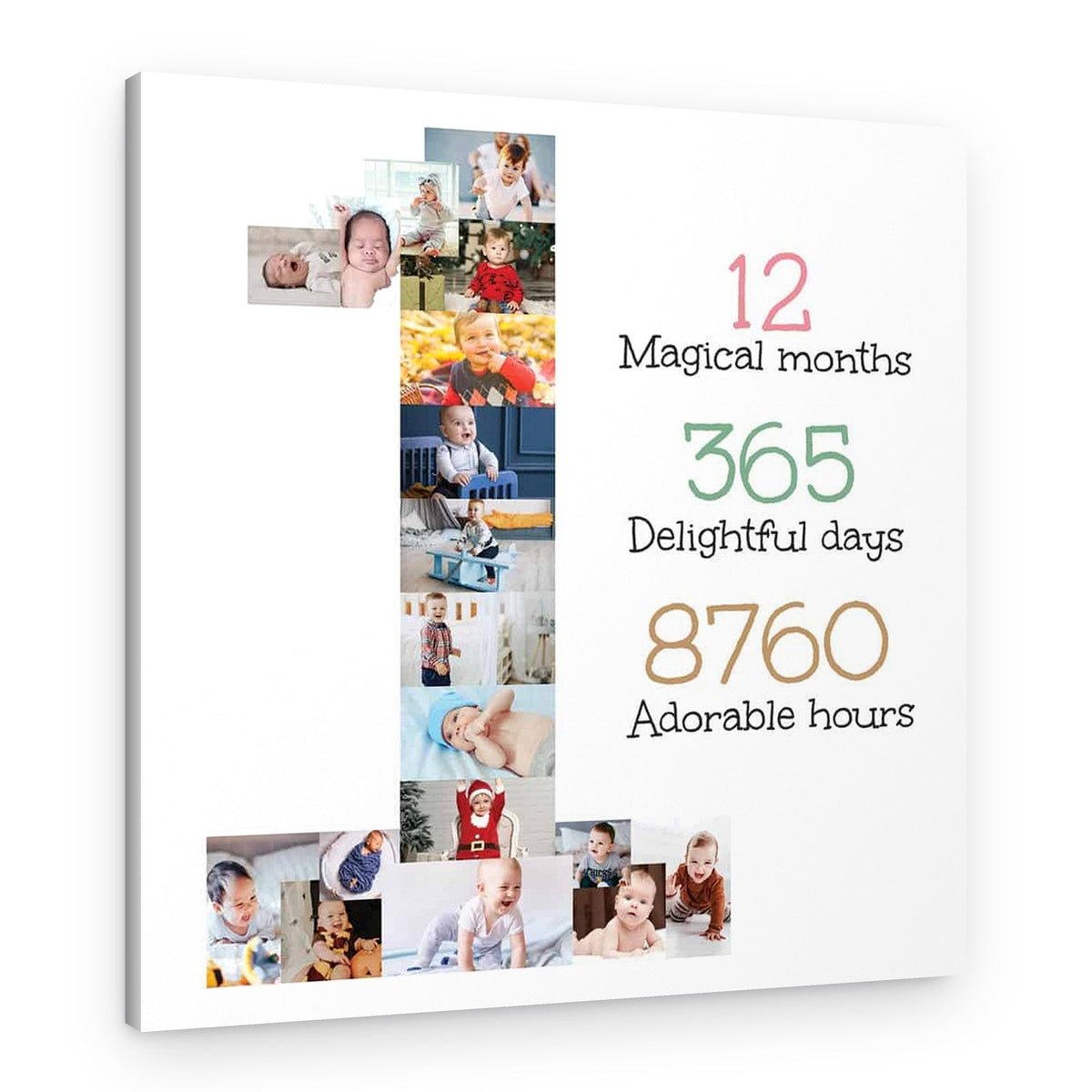 1st Birthday Photo Collage Canvas Print – Canvas Print