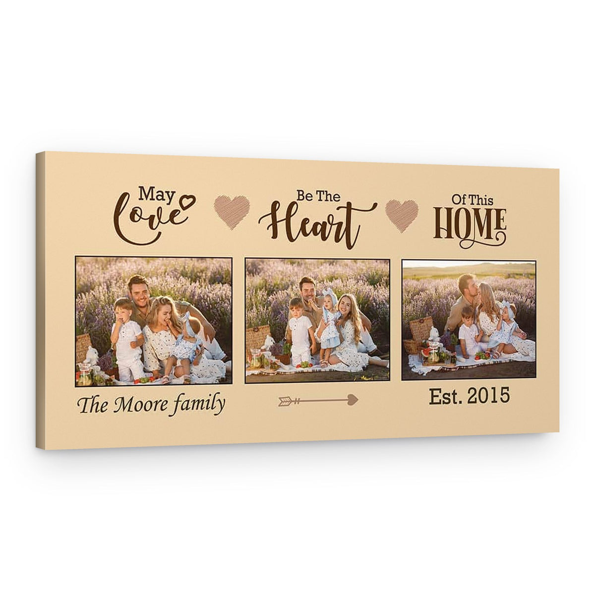 May Love Be The Heart Of This Home Custom Photo Family Canvas Print – Canvas Print