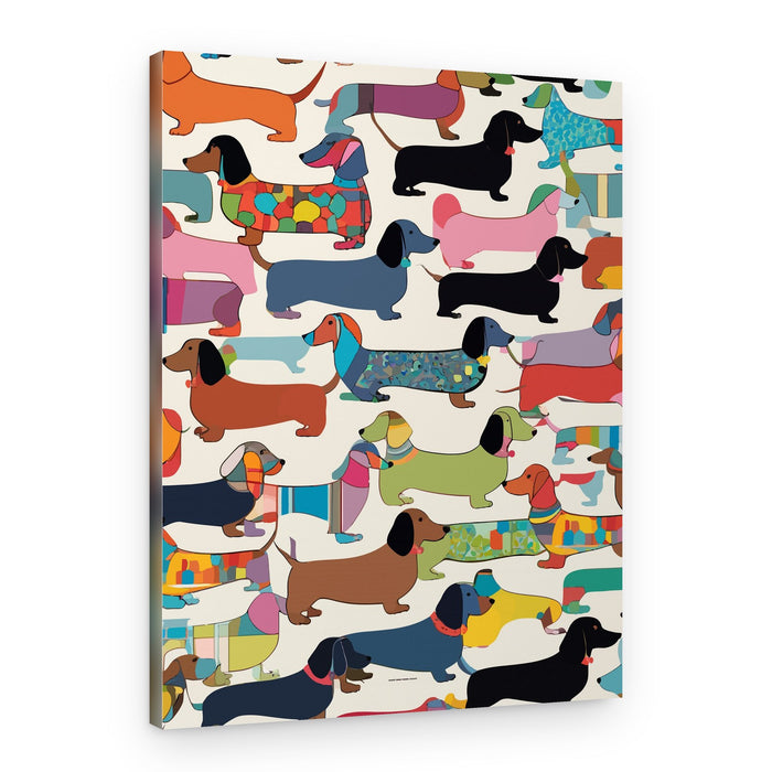 Colorful Dachshunds Pattern – Canvas Print