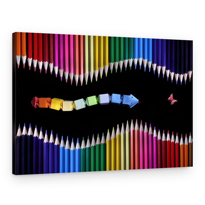 Origami Rainbow Pencils – Canvas Print