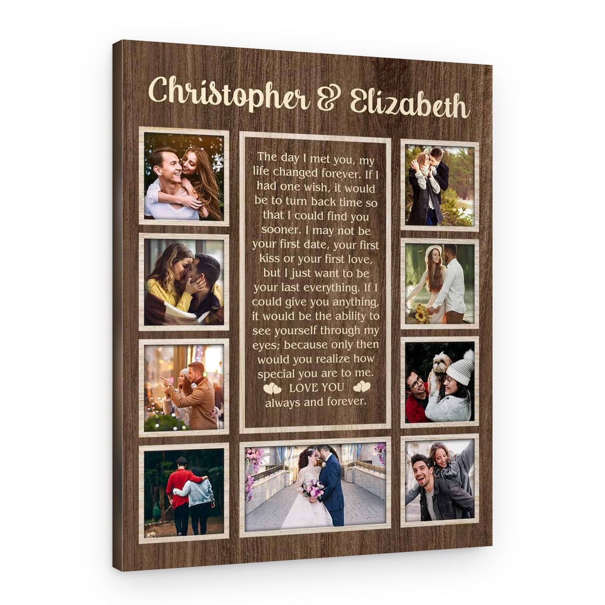 The Day I Met You Valentine’s Day Gift Custom Photo Collage Canvas Print – Canvas Print