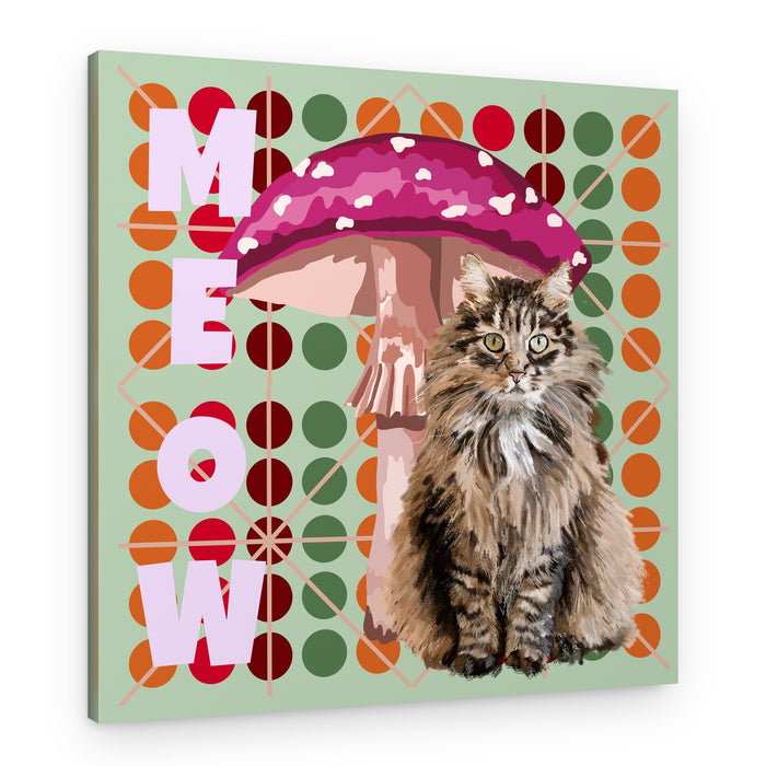Meow Cat Mushroom – Canvas Print