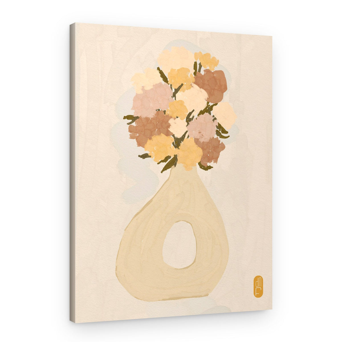 Muted Floral Vase – Canvas Print