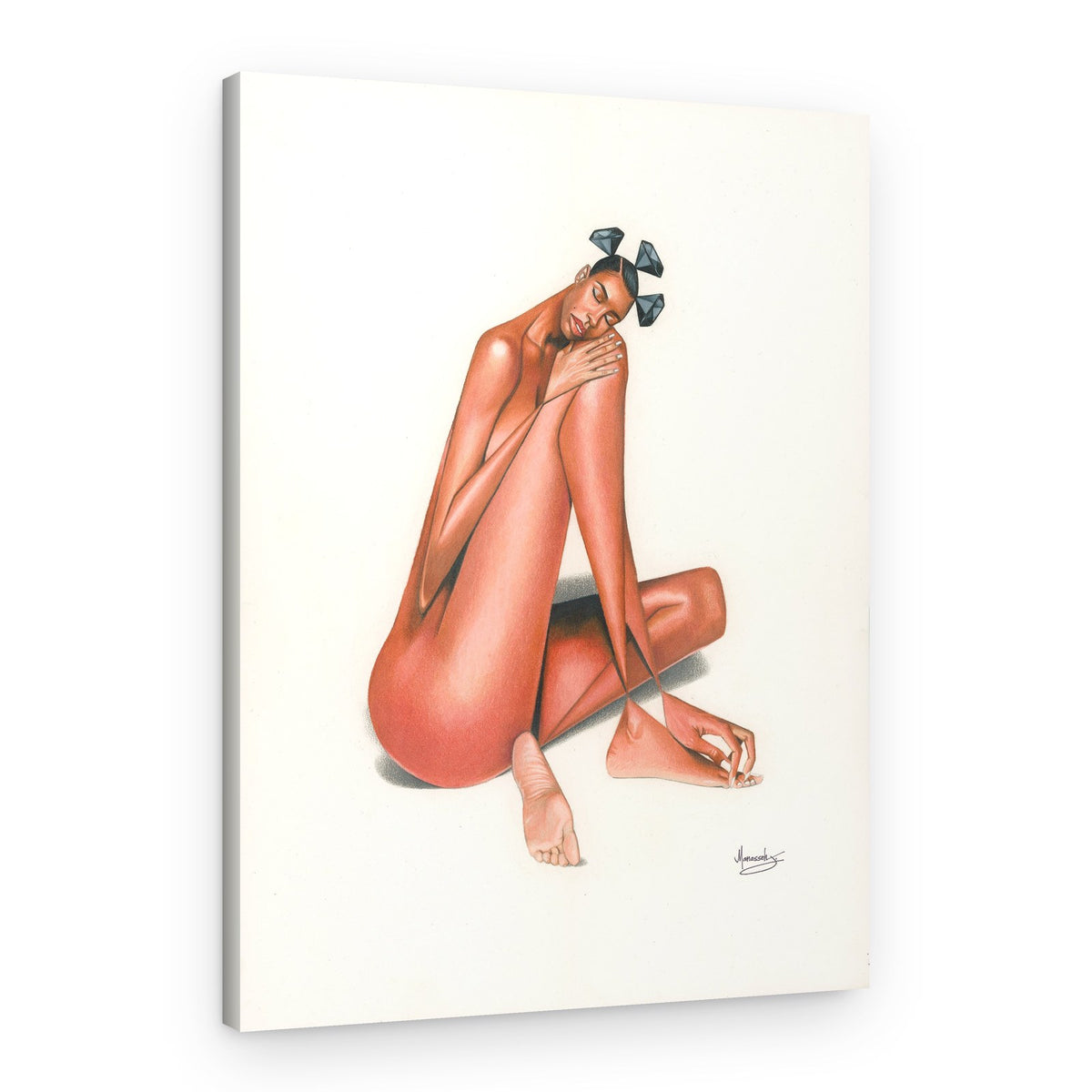 Stylized Diamond Woman – Canvas Print