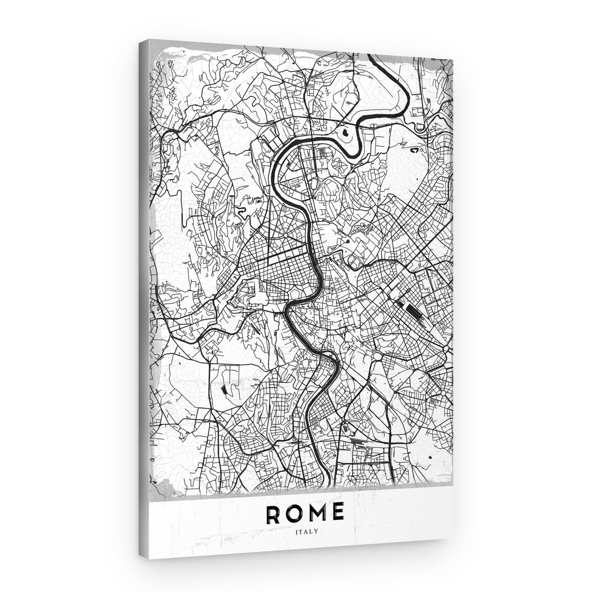 Modern Rome City Map – Canvas Print