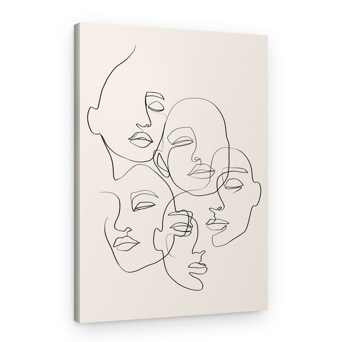 Elegant Line Faces – Canvas Print