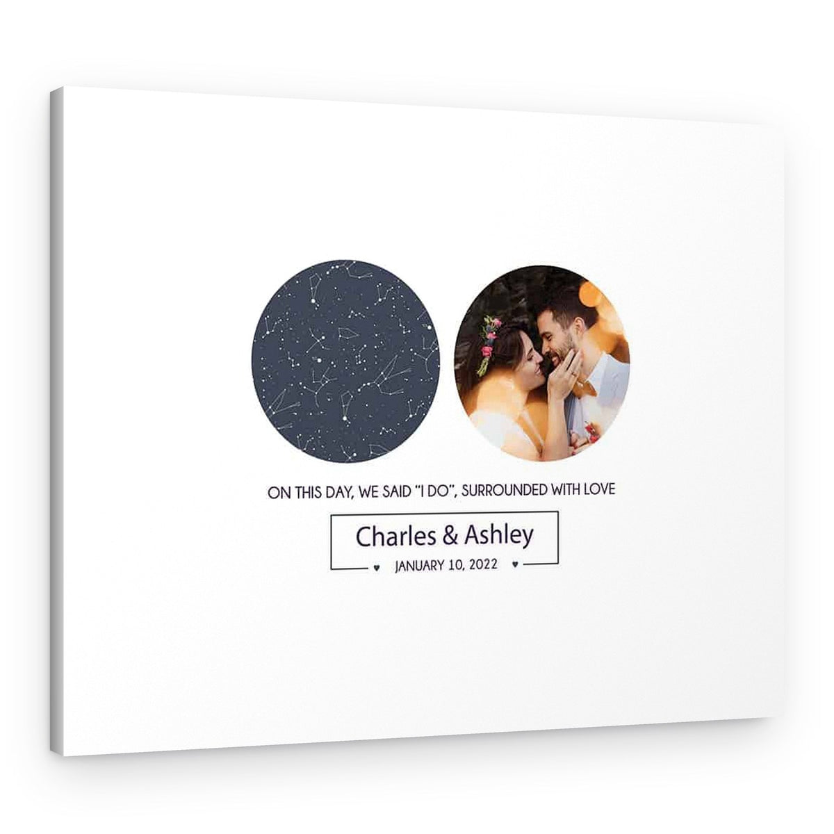 On This Day We Said I Do Wedding Guest Book Custom Star Map Canvas Print – Canvas Print