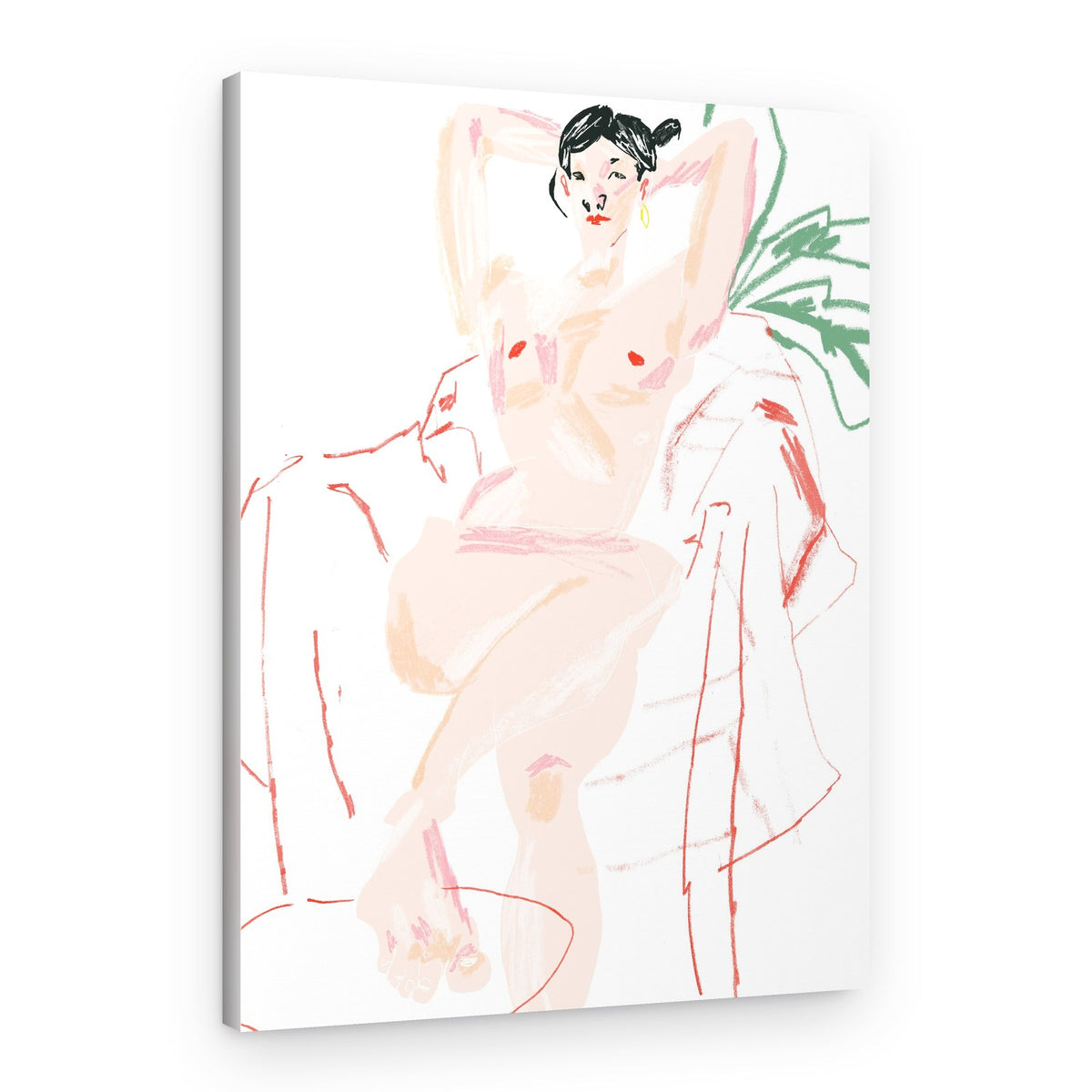 Girl Resting In A Chair – Canvas Print