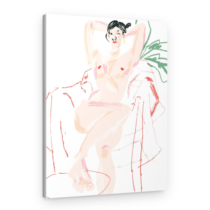 Girl Resting In A Chair – Canvas Print