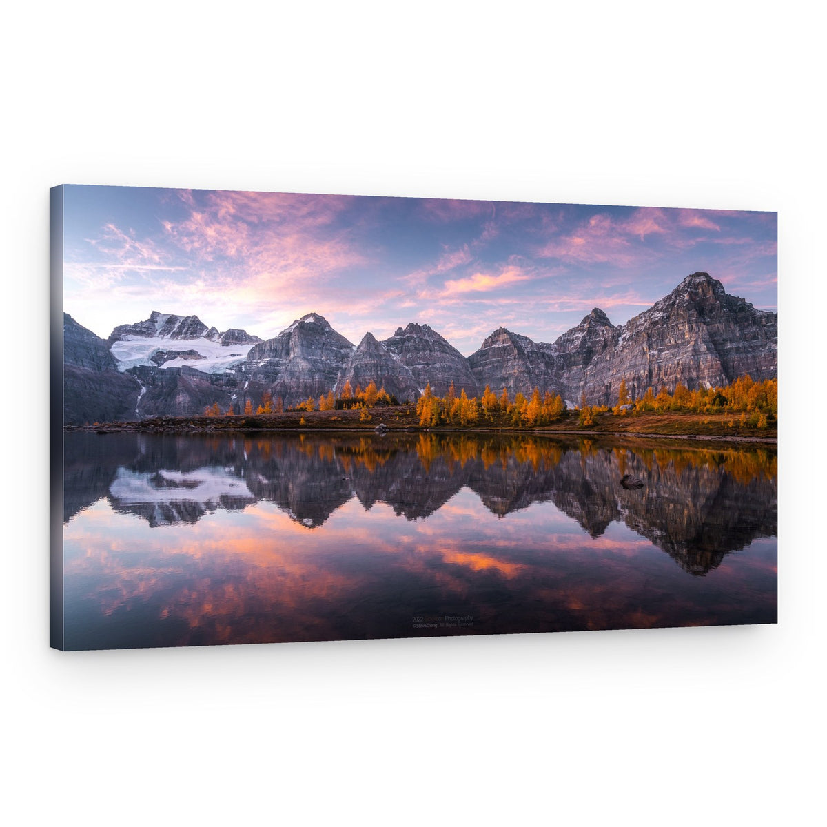 Golden Autumn Lake Reflections – Canvas Print