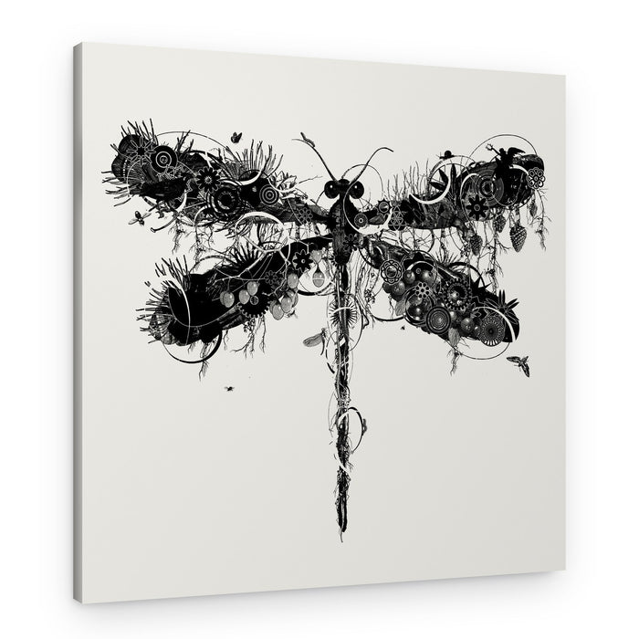 Organic Mechanical Dragonfly – Canvas Print