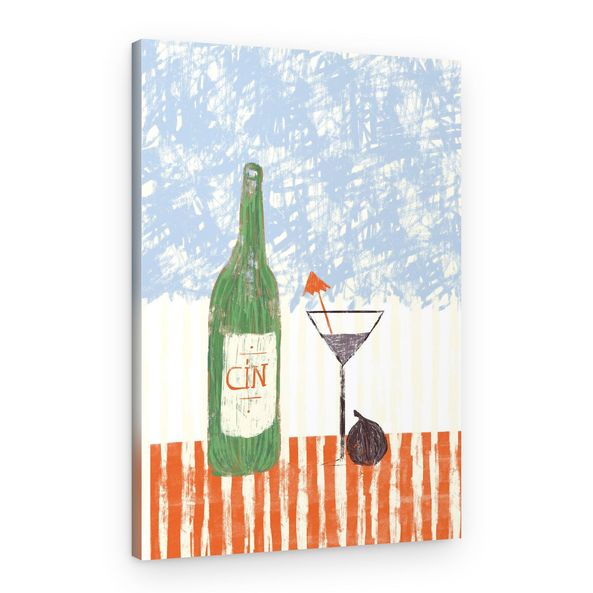 Gin Bottle Martini Fig – Canvas Print