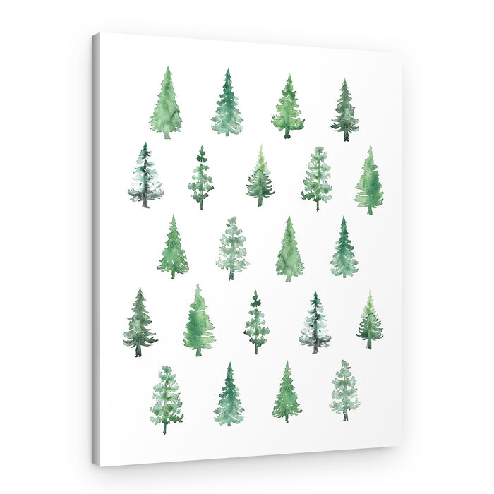 Watercolor Forest Pines – Canvas Print