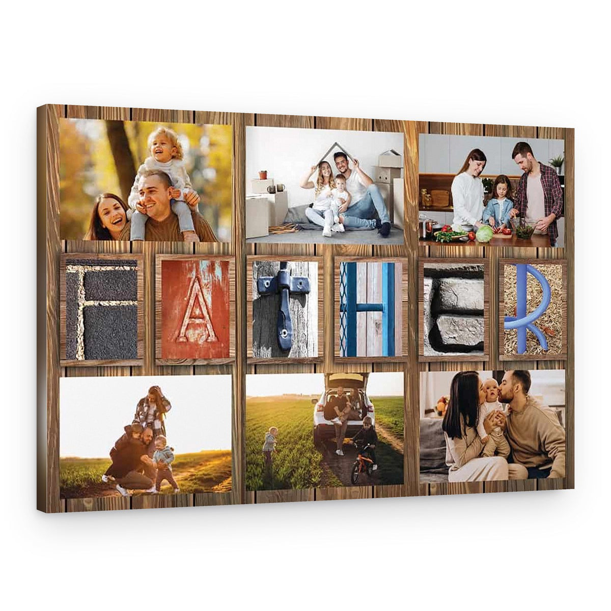 Father Letter Art Custom Photo Collage Canvas Print – Canvas Print