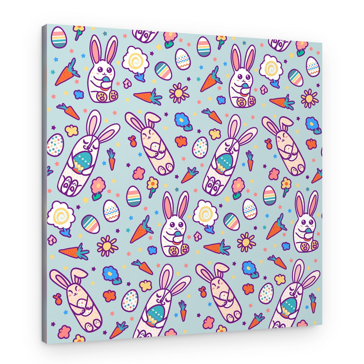 Cute Easter Bunny Pattern – Canvas Print