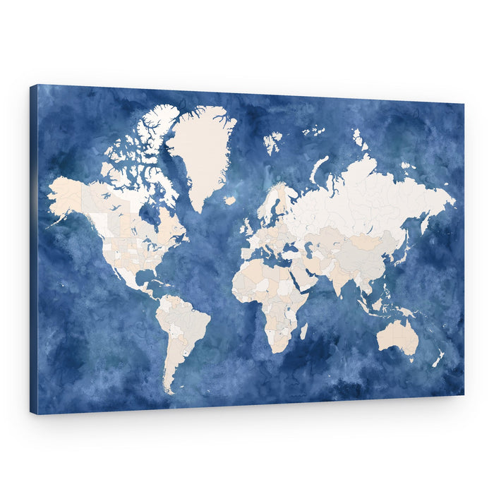 Watercolor World Map – Canvas Print