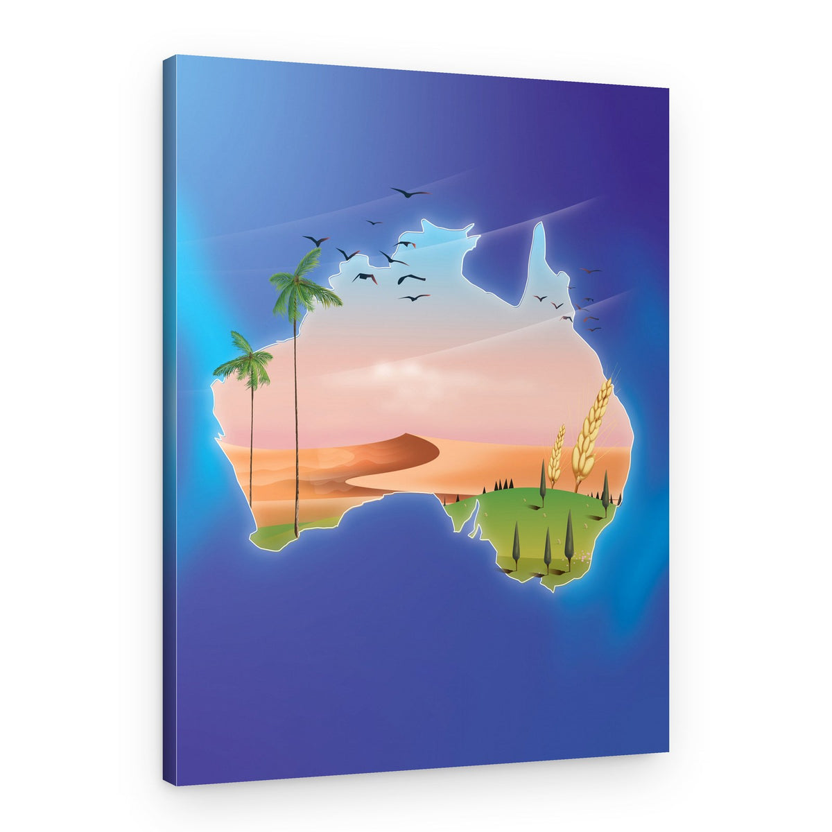 Australia Landscape Map – Canvas Print