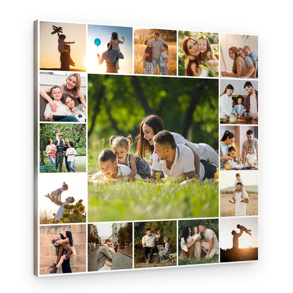 Bordered Mosaic 17 Collage Custom Canvas Print