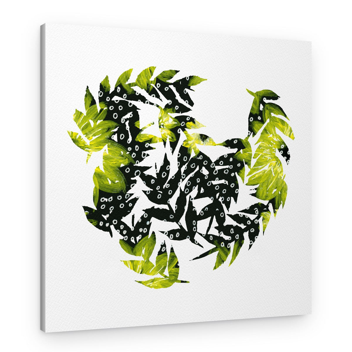 Vibrant Polka Dot Leaves – Canvas Print