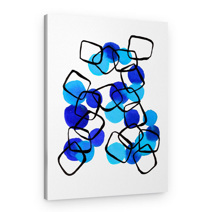 Dynamic Blue Shapes – Canvas Print