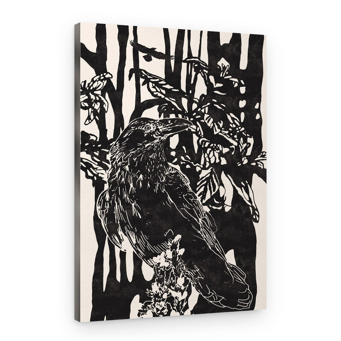 Raven in Dark Woods – Canvas Print
