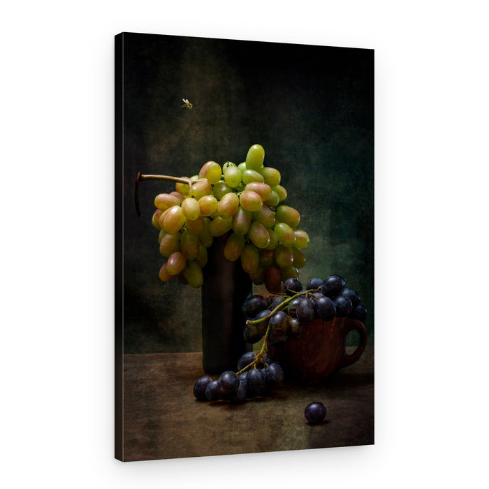 Dark Grapes and Bee – Canvas Print