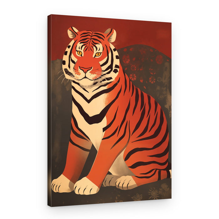 Majestic Sitting Tiger – Canvas Print