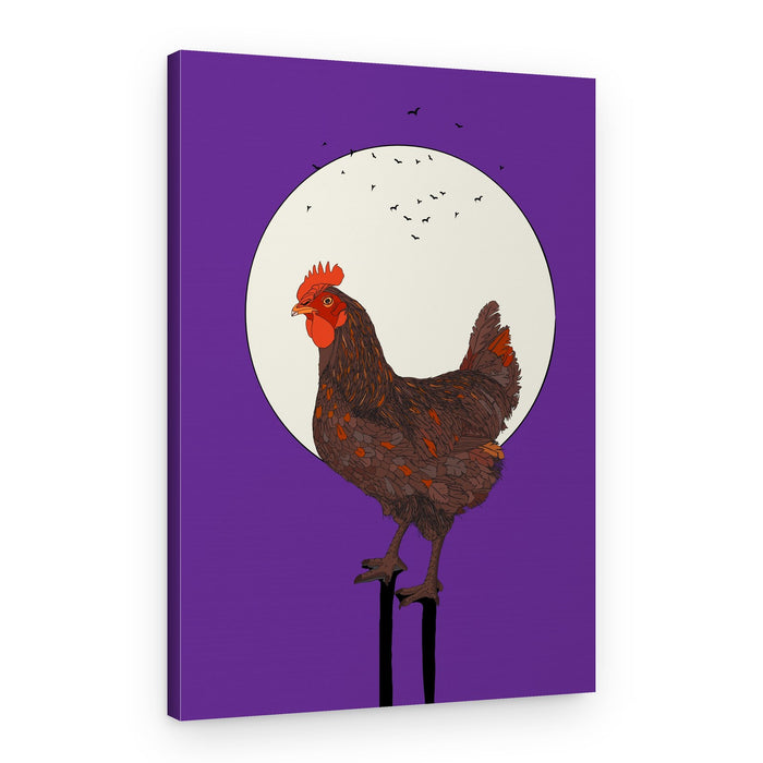 Moonlit Hen – Canvas Print