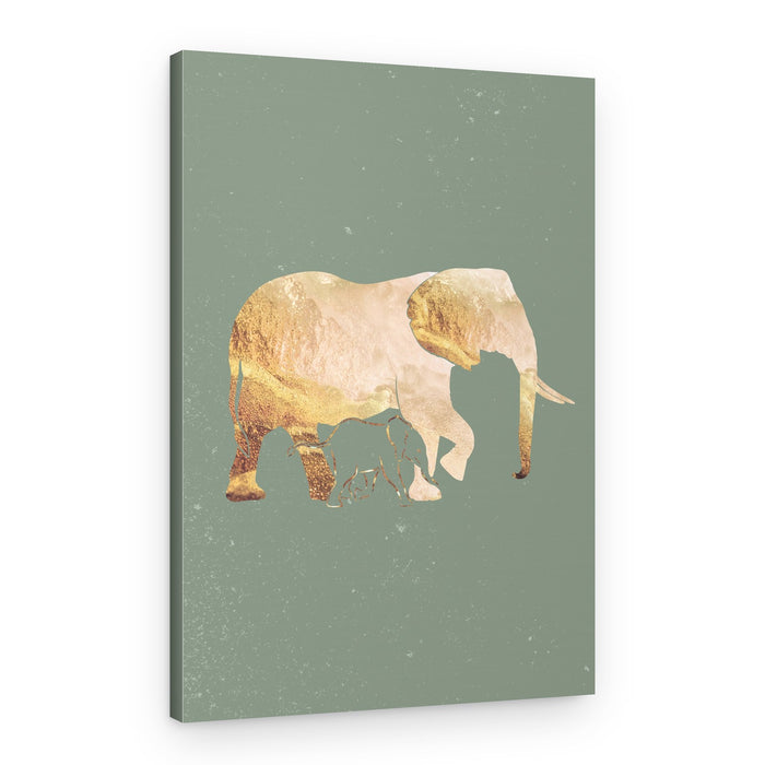 Golden Elephant Journey – Canvas Print