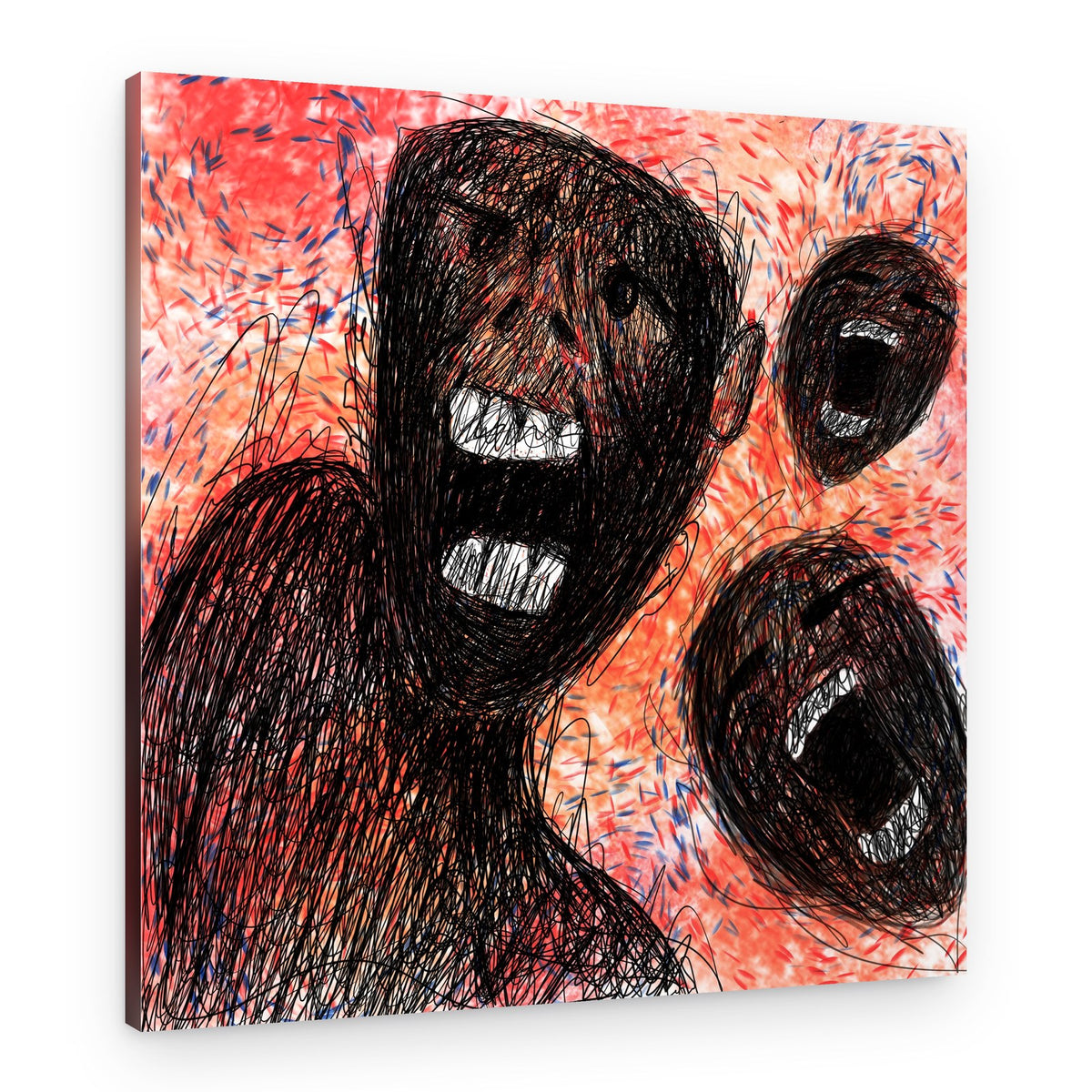 Abstract Screaming Faces – Canvas Print