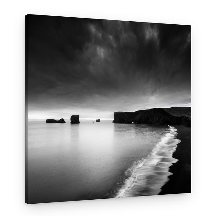 Dramatic Black Beach – Canvas Print
