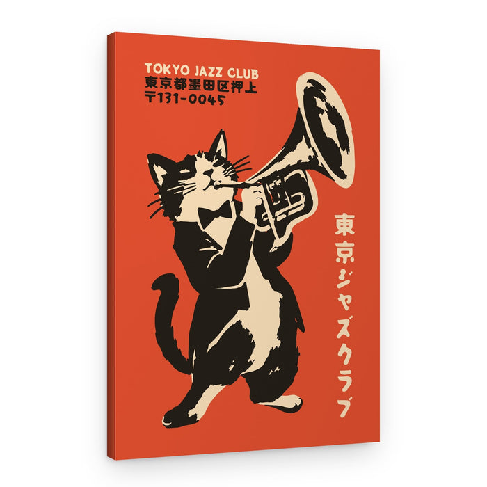 Tokyo Jazz Club Cat – Canvas Print