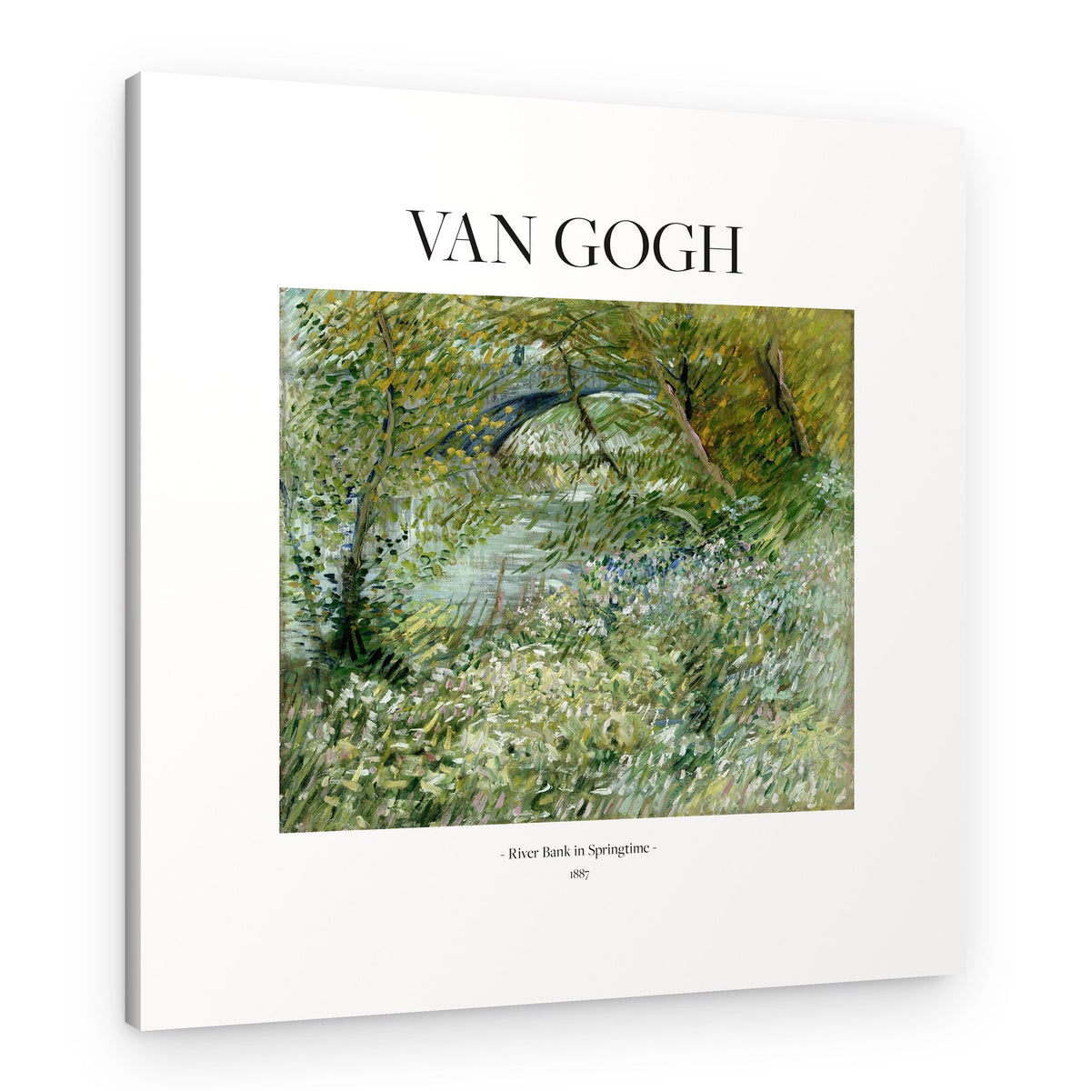 River Bank In Springtime (1887) Square – Canvas Print