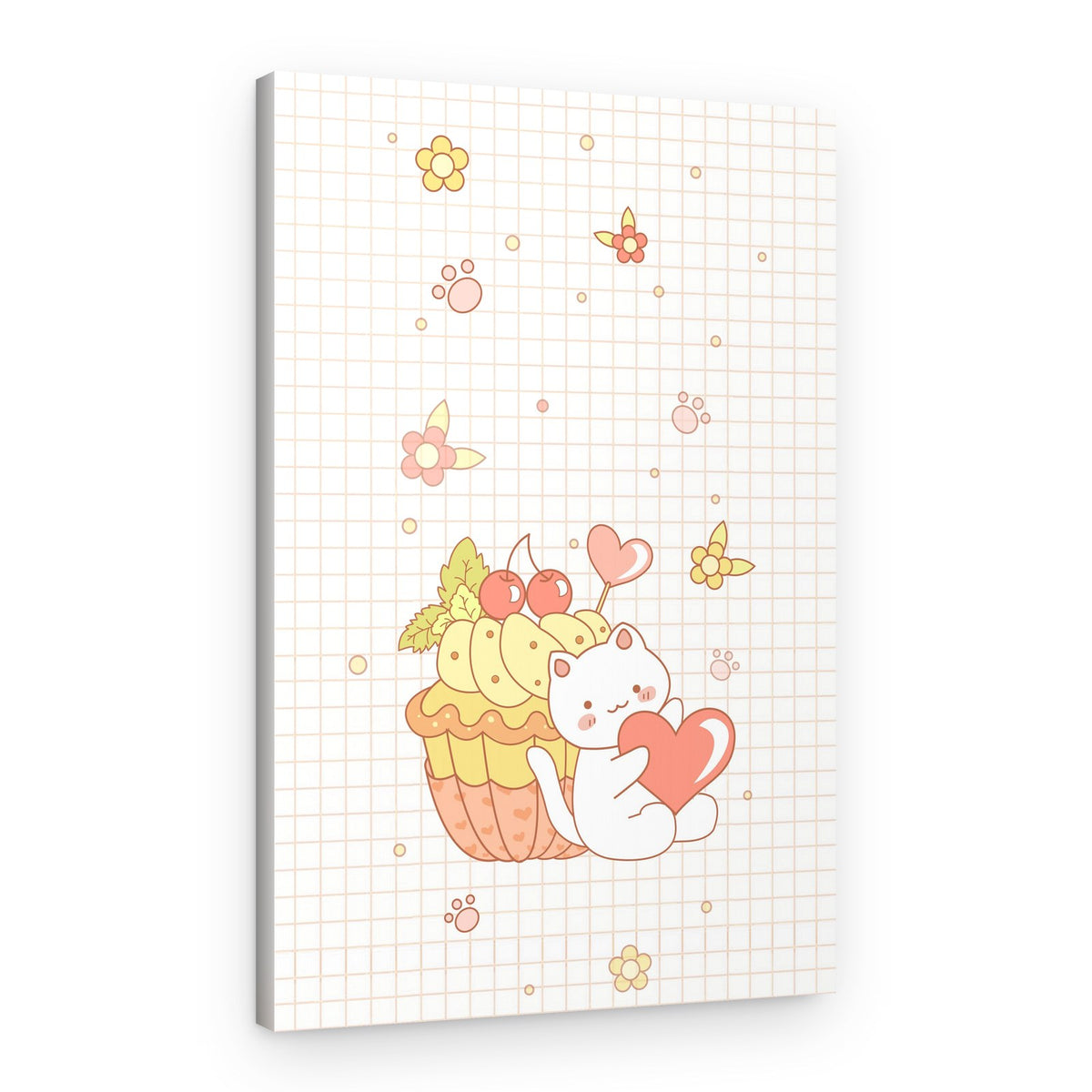 Cute Cat Cupcake – Canvas Print