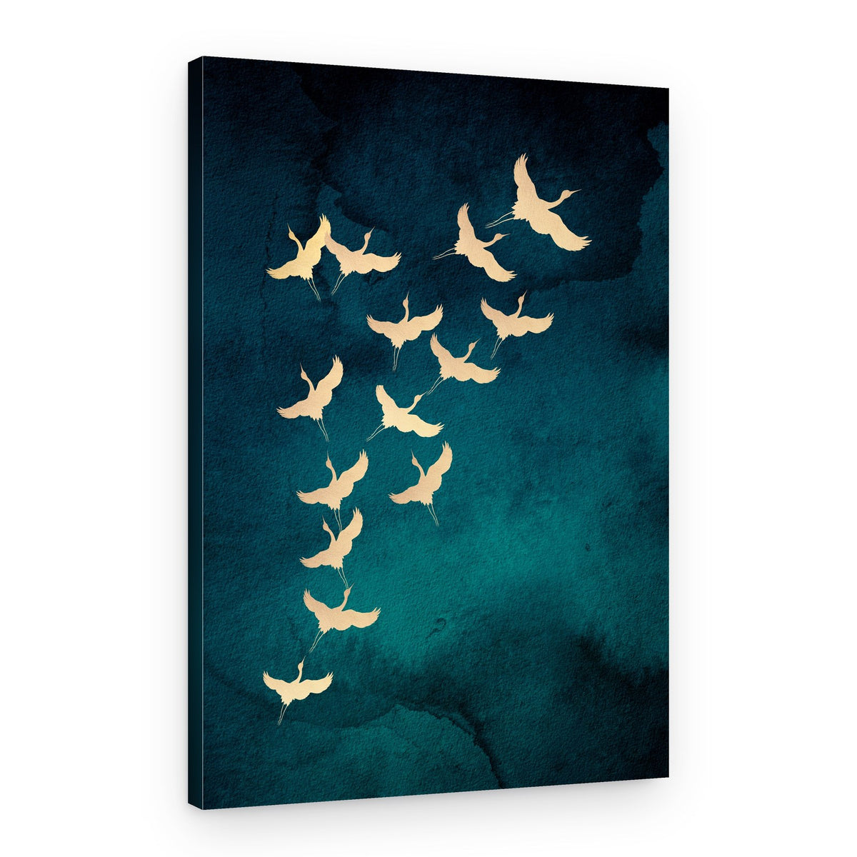 Graceful Golden Cranes – Canvas Print