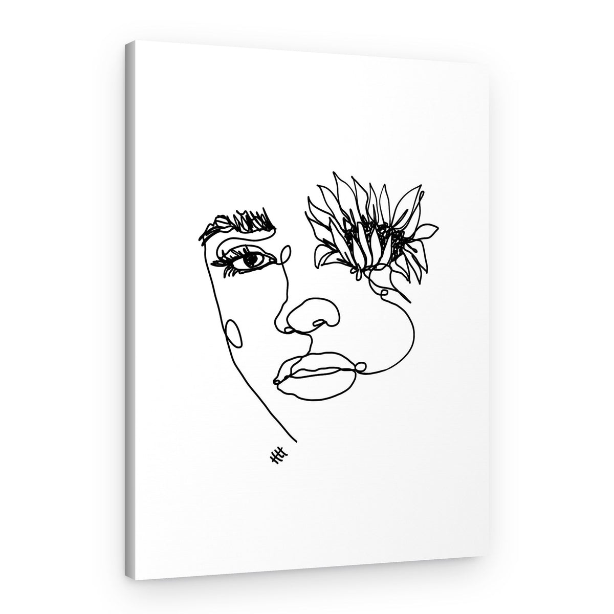 Floral Face Line Art – Canvas Print