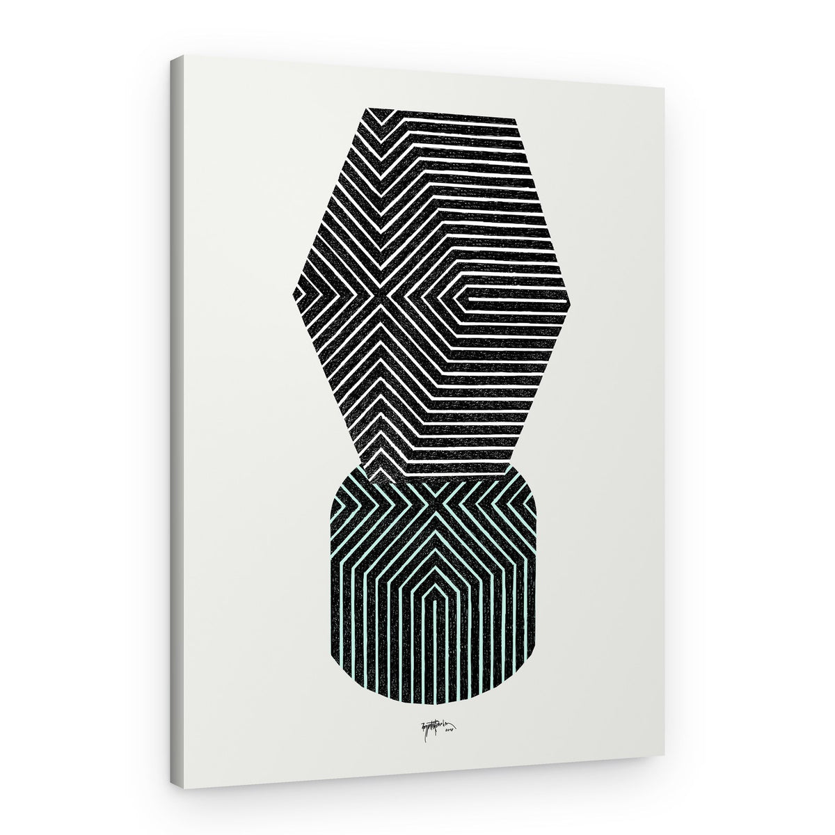 Modern Geometric Stack – Canvas Print