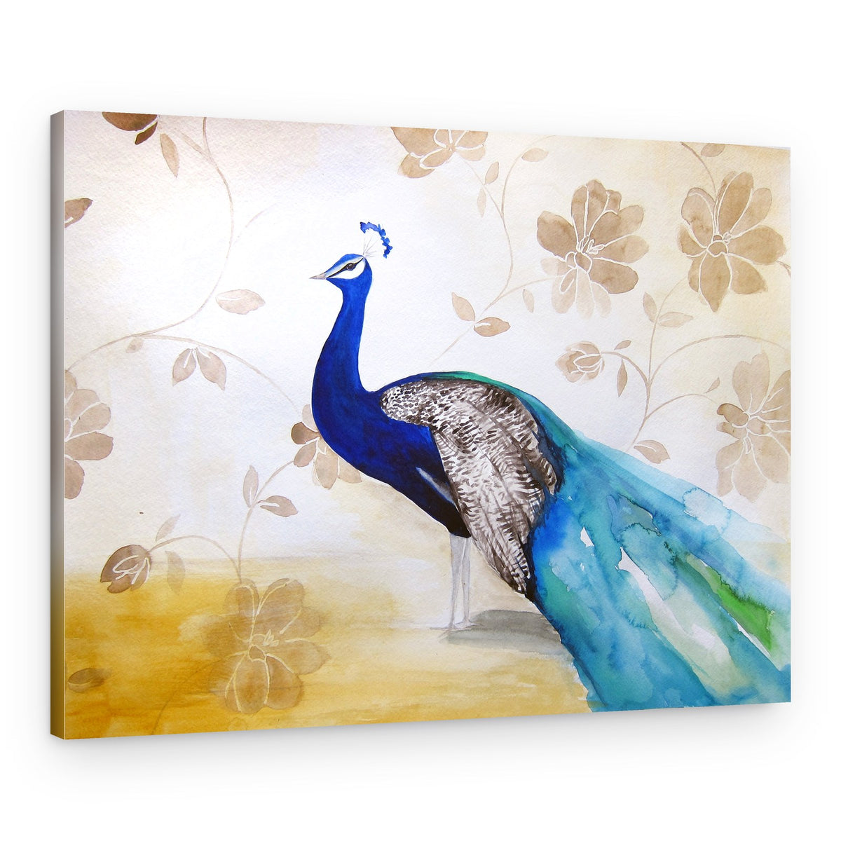 Elegant Blue Peacock – Canvas Print