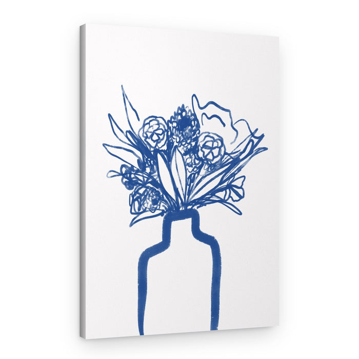 Blue Flowers in Vase – Canvas Print
