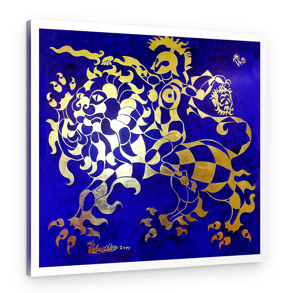 Golden Lion Warrior – Canvas Print