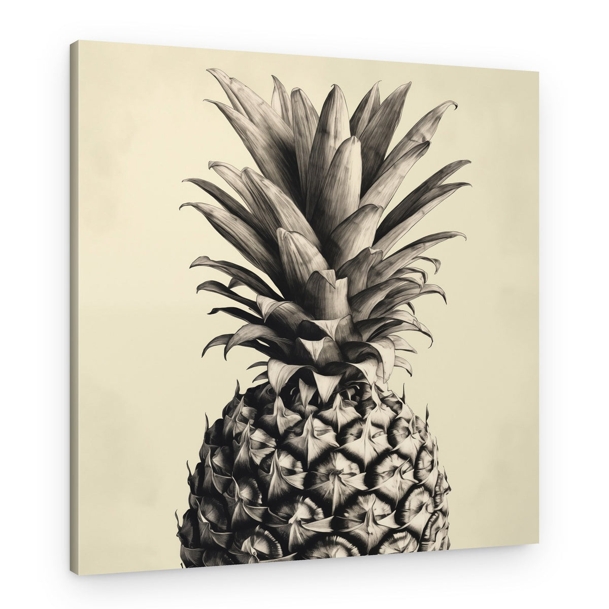 Elegant Pineapple Drawing – Canvas Print