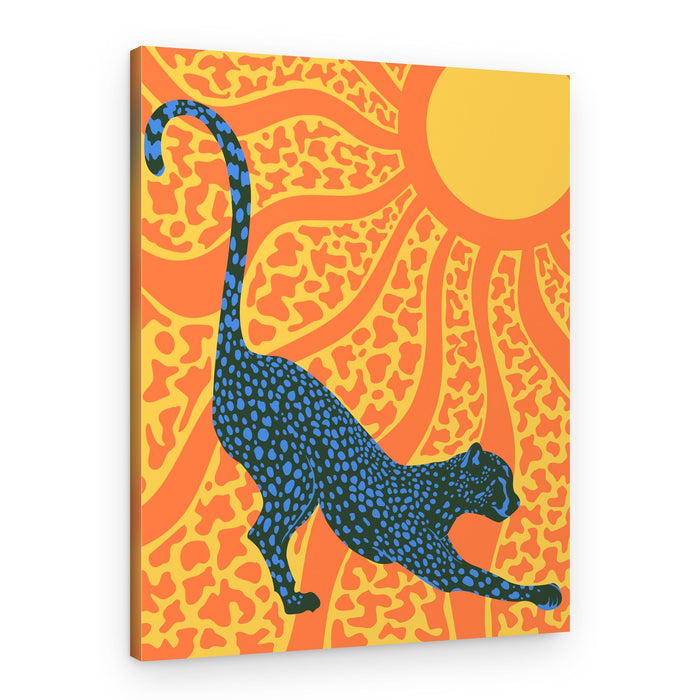 Stretching Leopard Sun – Canvas Print