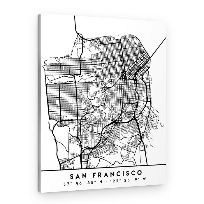 Minimalist San Francisco Map – Canvas Print