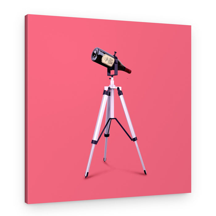 Wine Bottle Telescope – Canvas Print