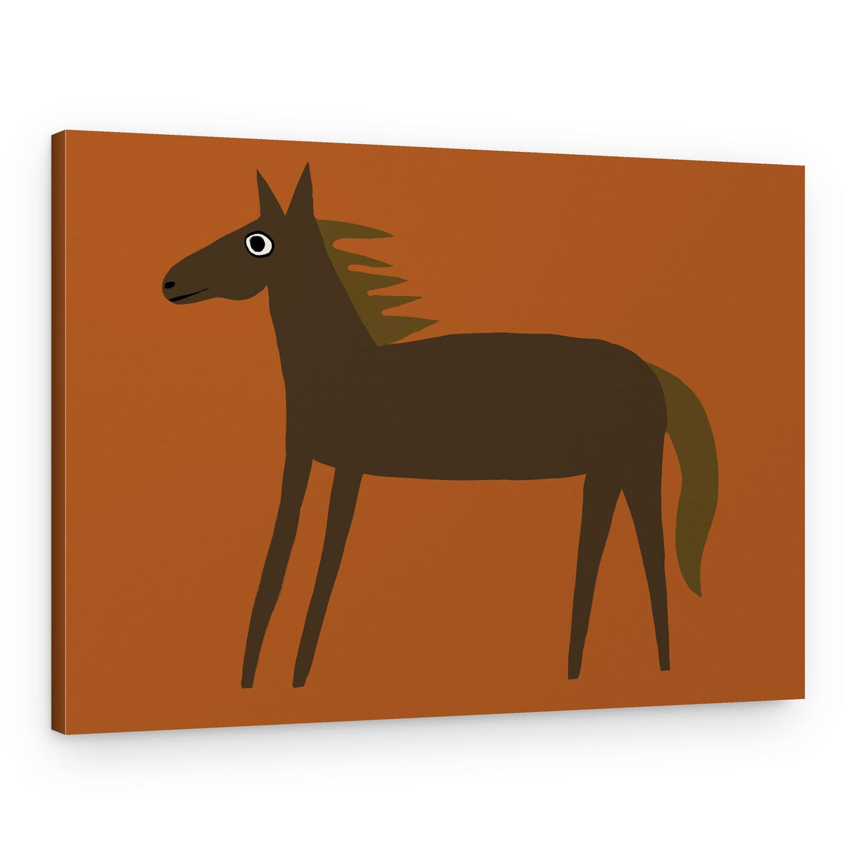 Whimsical Brown Horse – Canvas Print