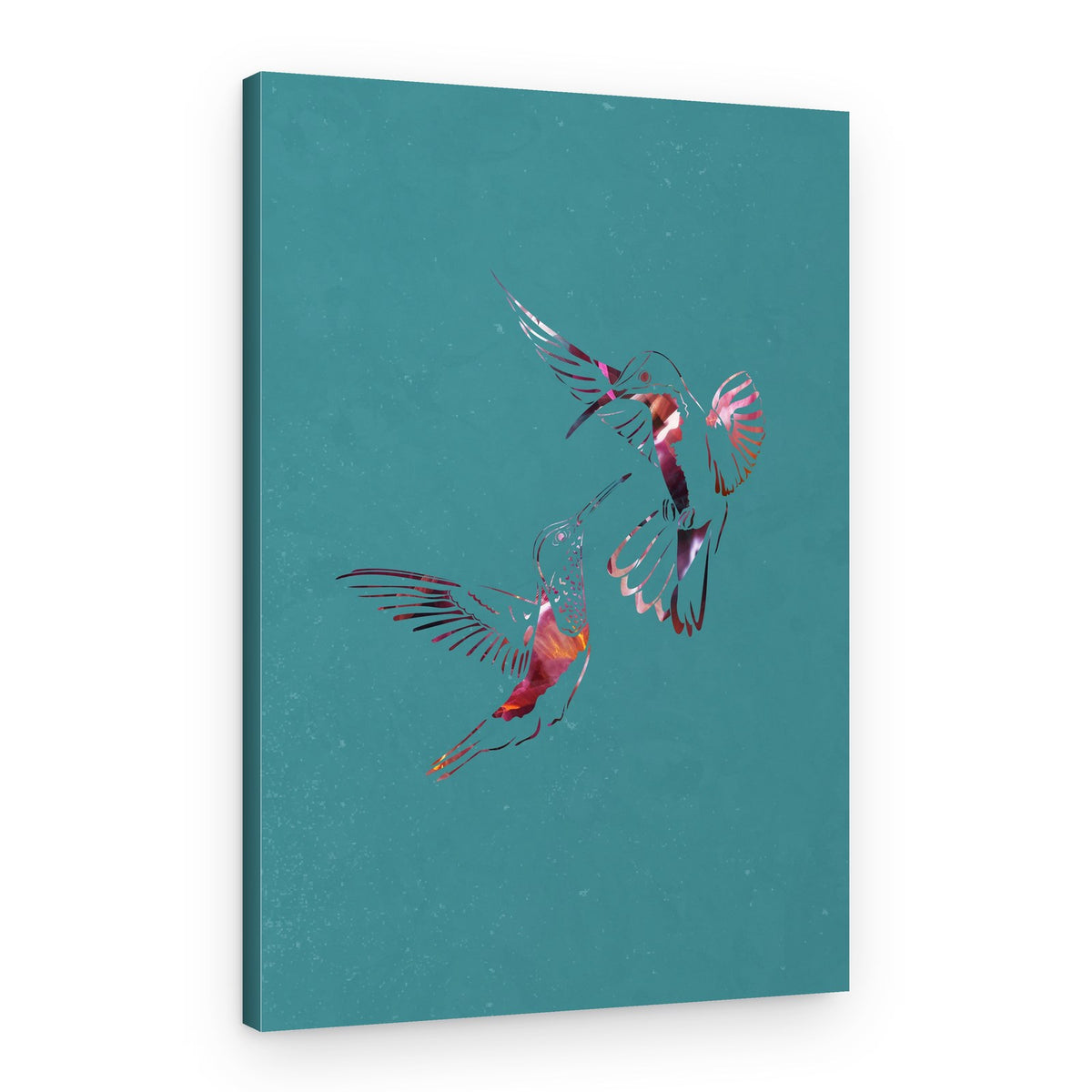 Glowing Hummingbird Pair – Canvas Print