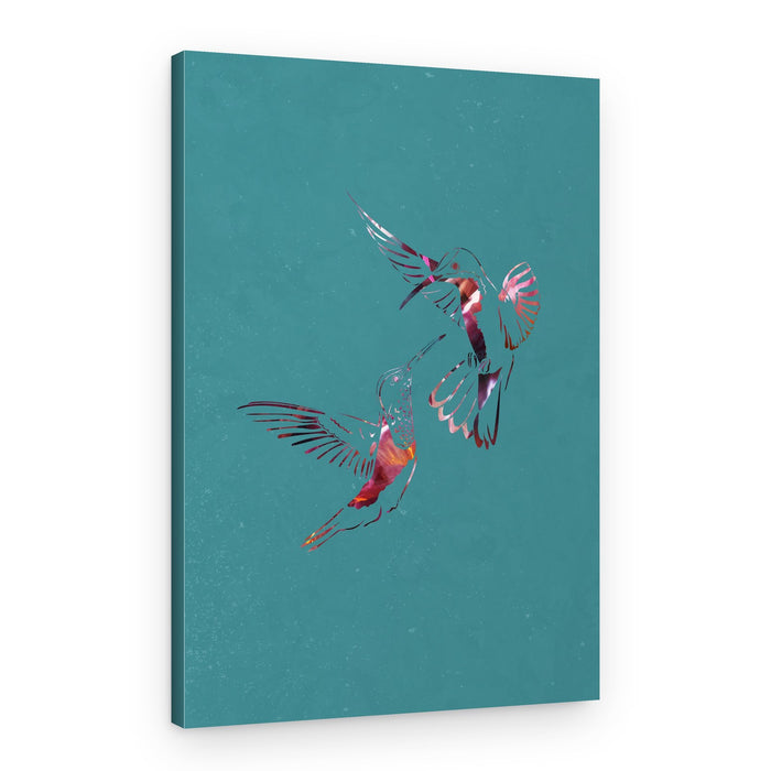 Glowing Hummingbird Pair – Canvas Print