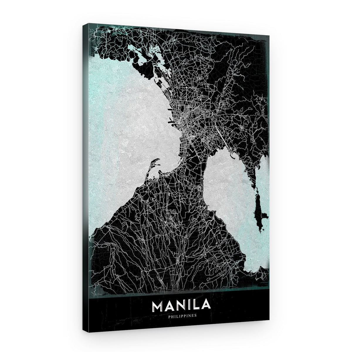 Manila City Map – Canvas Print