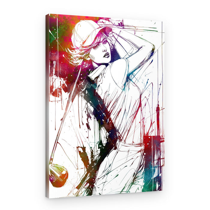 Vibrant Golf Woman – Canvas Print